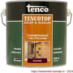 TencoTop Deur en Kozijn houtbeschermingsbeits transparant halfglans mahonie 2,5 L blik - H40710234 - afbeelding 1
