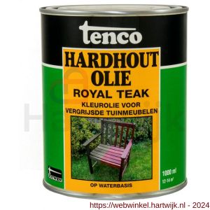 Tenco Hardhoutolie meubelolie waterbasis royal teak 1 L blik - H40710303 - afbeelding 1