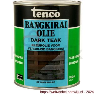 Tenco Bangkirai hardhoutolie waterbasis dark teak 1 L blik - H40710300 - afbeelding 1