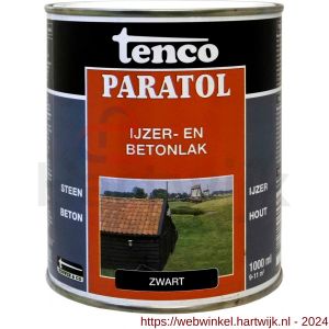 Tenco Paratol ijzer- en betonlak teervrij zwart 1 L blik - H40710168 - afbeelding 1