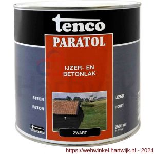 Tenco Paratol ijzer- en betonlak teervrij zwart 2,5 L blik - H40710169 - afbeelding 1
