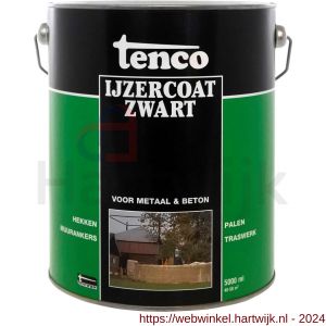Tenco IJzercoat ijzercoating teervrij zwart 5 L blik - H40710165 - afbeelding 1