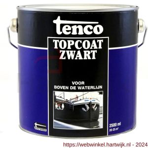 Tenco Topcoat Teervrij roestwerende coating zwart 2.5 L blik - H40710035 - afbeelding 1