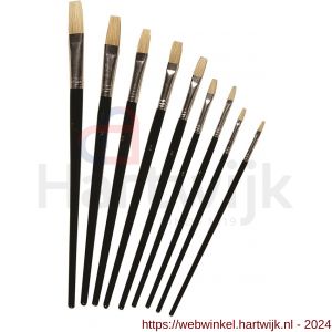 Basic 1577 penselen set 9 stuks zwarte steel op kaart - H50400550 - afbeelding 1