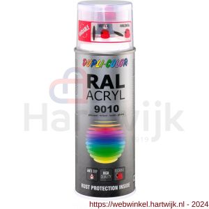Dupli-Color lakspray RAL Acryl hoogglans lakspray RAL 9010 helder wit 400 ml - H50702959 - afbeelding 1