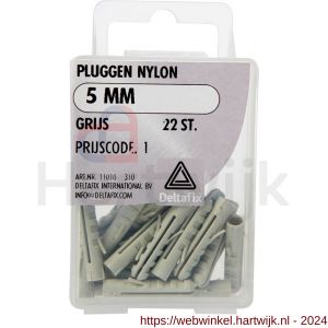 Deltafix nylon plug grijs 5 mm blister 22 stuks - H21901156 - afbeelding 1