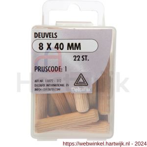 Deltafix deuvel hout 8x40 mm blister 22 stuks - H21904143 - afbeelding 1