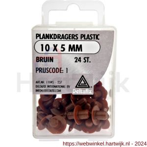 Deltafix plankdrager plastic bruin 10x5 mm blister 24 stuks - H21903315 - afbeelding 1