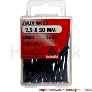 Deltafix stalen nagel standaard zwart 2.5x50 mm 65 g - H21901029 - afbeelding 1