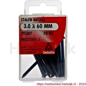 Deltafix stalen nagel standaard zwart 3.0x60 mm 70 g - H21901030 - afbeelding 1