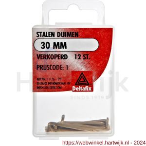 Deltafix stalen duim verkoperd 30 mm blister 12 stuks - H21903075 - afbeelding 1