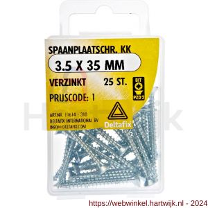 Deltafix spaanplaatschroef platkop kruiskop verzinkt 3.5x35 mm blister 25 stuks - H21902114 - afbeelding 1