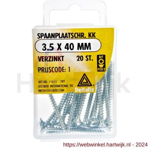 Deltafix spaanplaatschroef platkop kruiskop verzinkt 3.5x40 mm blister 20 stuks - H21902115 - afbeelding 1