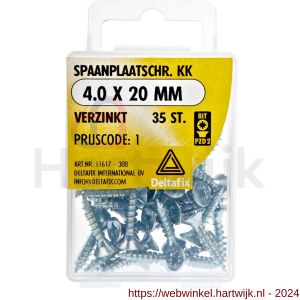 Deltafix spaanplaatschroef platkop kruiskop verzinkt 4.0x20 mm blister 35 stuks - H21902117 - afbeelding 1