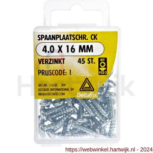 Deltafix spaanplaatschroef cilinderkop kruiskop verzinkt 4.0x16 mm blister 45 stuks - H21902058 - afbeelding 1