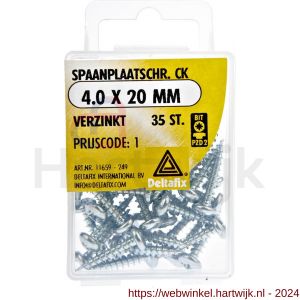 Deltafix spaanplaatschroef cilinderkop kruiskop verzinkt 4.0x20 mm blister 35 stuks - H21902060 - afbeelding 1