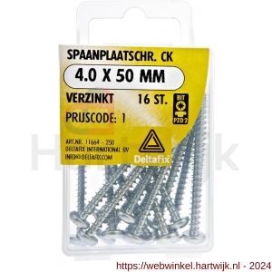 Deltafix spaanplaatschroef cilinderkop kruiskop verzinkt 4.0x50 mm blister 16 stuks - H21902074 - afbeelding 1