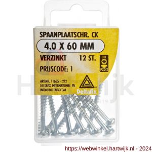 Deltafix spaanplaatschroef cilinderkop kruiskop verzinkt 4.0x60 mm blister 12 stuks - H21902077 - afbeelding 1