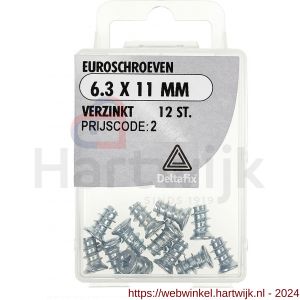 Deltafix euroschroef verzinkt 6.3x11 mm blister 12 stuks - H21904415 - afbeelding 1