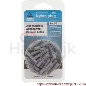 Deltafix nylon plug grijs 10x50 mm blister 10 stuks - H21901170 - afbeelding 1