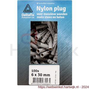 Deltafix nylon plug grijs 10x50 mm doos 25 stuks - H21901178 - afbeelding 1