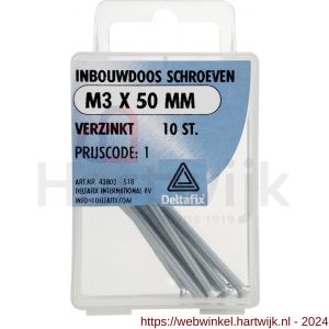 Deltafix inbouwdoosschroef verzinkt M3x50 mm DIN 965 blister 10 stuks - H21904437 - afbeelding 1