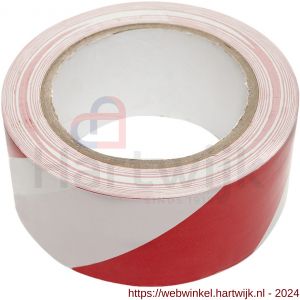 Deltafix vloermarkeringstape PVC zelfklevend rood wit 33 m x 50x0.16 mm - H21902716 - afbeelding 1