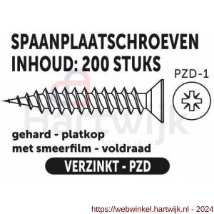 Private-Label spaanplaatschroef platkop-kruiskop verzinkt 3.0x12 mm doos 200 stuks - H21905096 - afbeelding 2