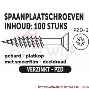 Private-Label spaanplaatschroef platkop-kruiskop verzinkt 6.0x100/60 mm doos 100 stuks - H21905146 - afbeelding 2