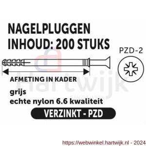 Private-Label nagelplug standaard grijs 5x40 mm doos 200 stuks - H21904989 - afbeelding 2