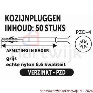 Private-Label kozijnplug grijs 10x80 mm doos 50 stuks - H21904975 - afbeelding 2