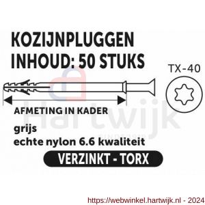 Private-Label kozijnplug grijs 10x80 mm doos 50 stuks - H21904974 - afbeelding 2