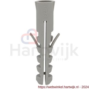 Private-Label nylon plug grijs 14x75 mm 15 stuks - H21905011 - afbeelding 1