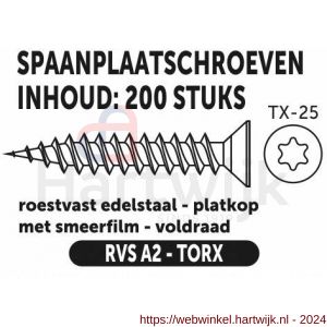 Private-Label spaanplaatschroef platkop-torx RVS A2 5.0x30 mm doos 200 stuks - H21905223 - afbeelding 2