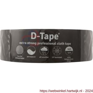 D-Tape ducttape zelfklevend extra kwaliteit permanent zwart 50 m x 50x0.32 mm - H21902782 - afbeelding 1