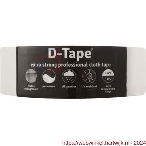 D-Tape ducttape zelfklevend extra kwaliteit permanent wit 50 m x 50x0.32 mm - H21902783 - afbeelding 1