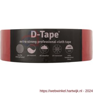 D-Tape ducttape zelfklevend extra kwaliteit permanent rood 50 m x 50x0.32 mm - H21902786 - afbeelding 1