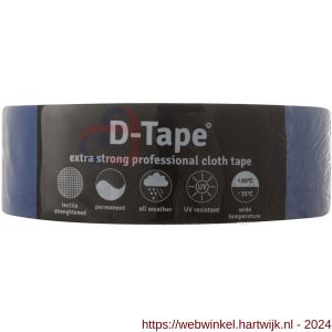 D-Tape ducttape zelfklevend extra kwaliteit permanent blauw 50 m x 50x0.32 mm - H21902787 - afbeelding 1