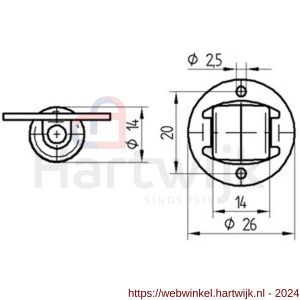 Tente bokwiel zwart 14 mm maximaal 15 kg - H21904950 - afbeelding 2