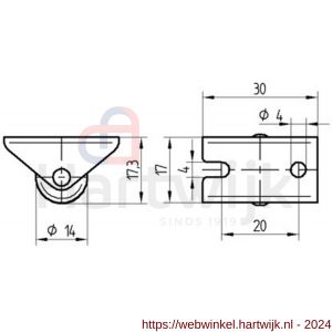 Tente bokwiel zwart 14 mm maximaal 25 kg - H21904951 - afbeelding 2