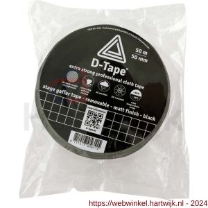 D-Tape ducttape zelfklevend extra kwaliteit verwijderbaar stage gaffer zwart 50 m x 50x0.34 mm - H21902789 - afbeelding 1