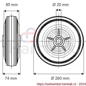 Tente luchtband zwart 260 mm maximaal 150 kg - H21904978 - afbeelding 2