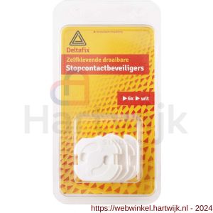 Deltafix stopcontactbeveiliger zelfklevend wit verpakking 6 stuks - H21904310 - afbeelding 1