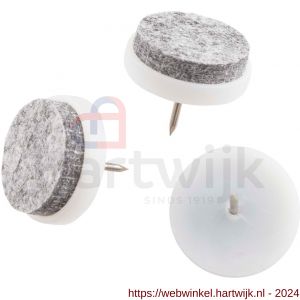 Deltafix viltglijder met nagel grijs vilt houder lichtgrijs grijs 28 mm doos 100 stuks - H21904052 - afbeelding 1