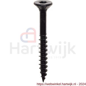 Deltafix spaanplaatschroef platkop Torx zonder nibs voor scharnier type 17 snijpunt zwart verzinkt 4.5x40/24 mm doos 200 stuks - H21904785 - afbeelding 1