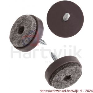 Deltafix viltglijder met schroef grijs vilt houder bruin bruin 20 mm doos 100 stuks - H21904062 - afbeelding 1