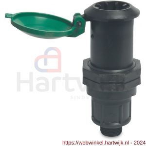 Deltafix kogelafsluiter PP buitendraad zwart groen 3/4 inch - H21904490 - afbeelding 1