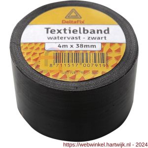 Deltafix ducttape zelfklevend textielband HQ+ zwart 4 m x 38 mm - H21902822 - afbeelding 1