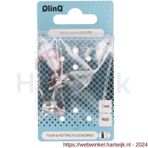 QlinQ waslijndraadklem 2 mm RVS set 2 stuks - H40850290 - afbeelding 1
