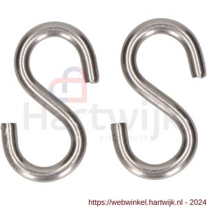 QlinQ S-haak nummer 50 50x16 mm RVS set 2 stuks - H40850359 - afbeelding 2